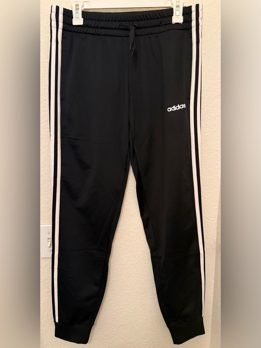 adidas Black Sweatpants with White Side Stripes